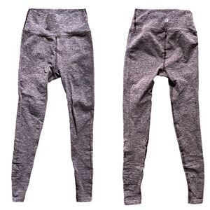 Buff Bunny Purple Black Heathered Marled Cropped 7/8 Leggings Women's size Small